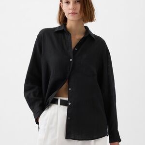 NWT Gap Linen Easy Shirt in BLACK size medium
